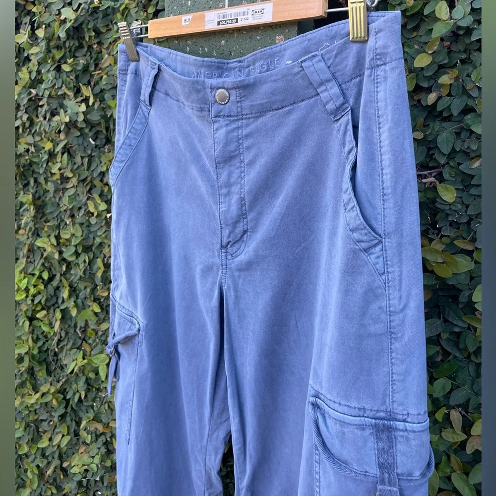 American Eagle | Stretch High-Waisted Cargo Baggy Wide-Leg Pant | Size 8 Short - Picture 6 of 12